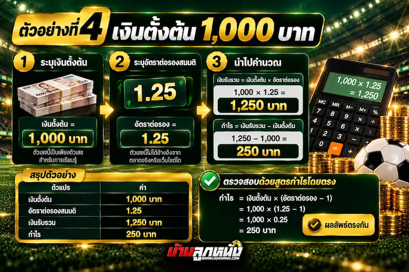 ตัวอย่าง วิธีคิดเงิน